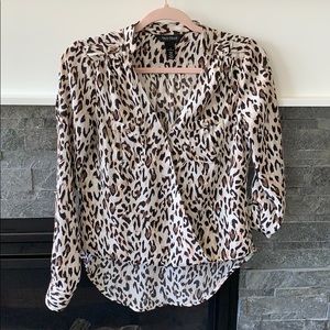 White House Black Market Leopard Dress Shirt